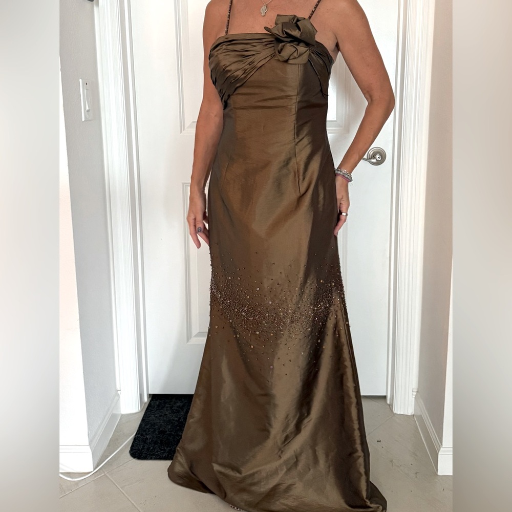 Elegant Brown Evening Gown